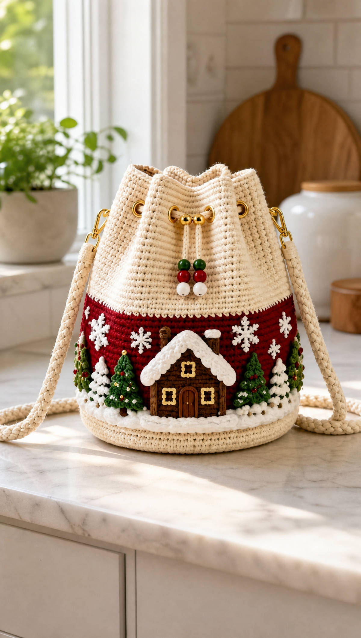 Handmade Christmas Crochet Bag