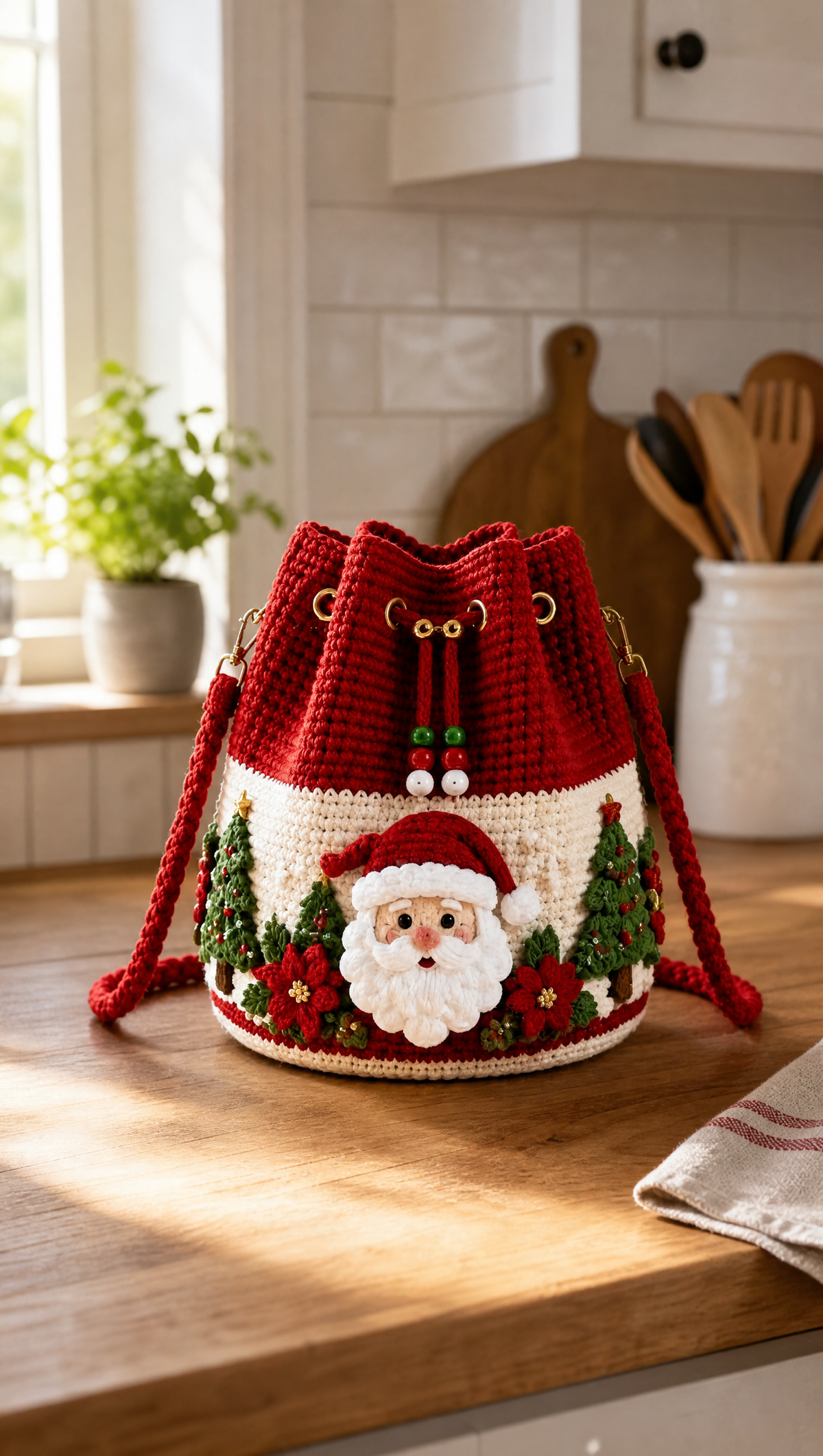 Handmade Christmas Crochet Bag
