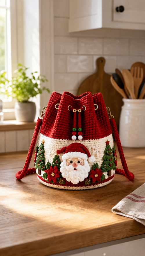 Handmade Christmas Crochet Bag
